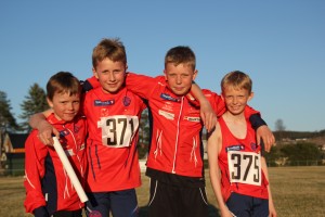 Simen B,Simen F,Andreas og Martin etter 4x60m stafett